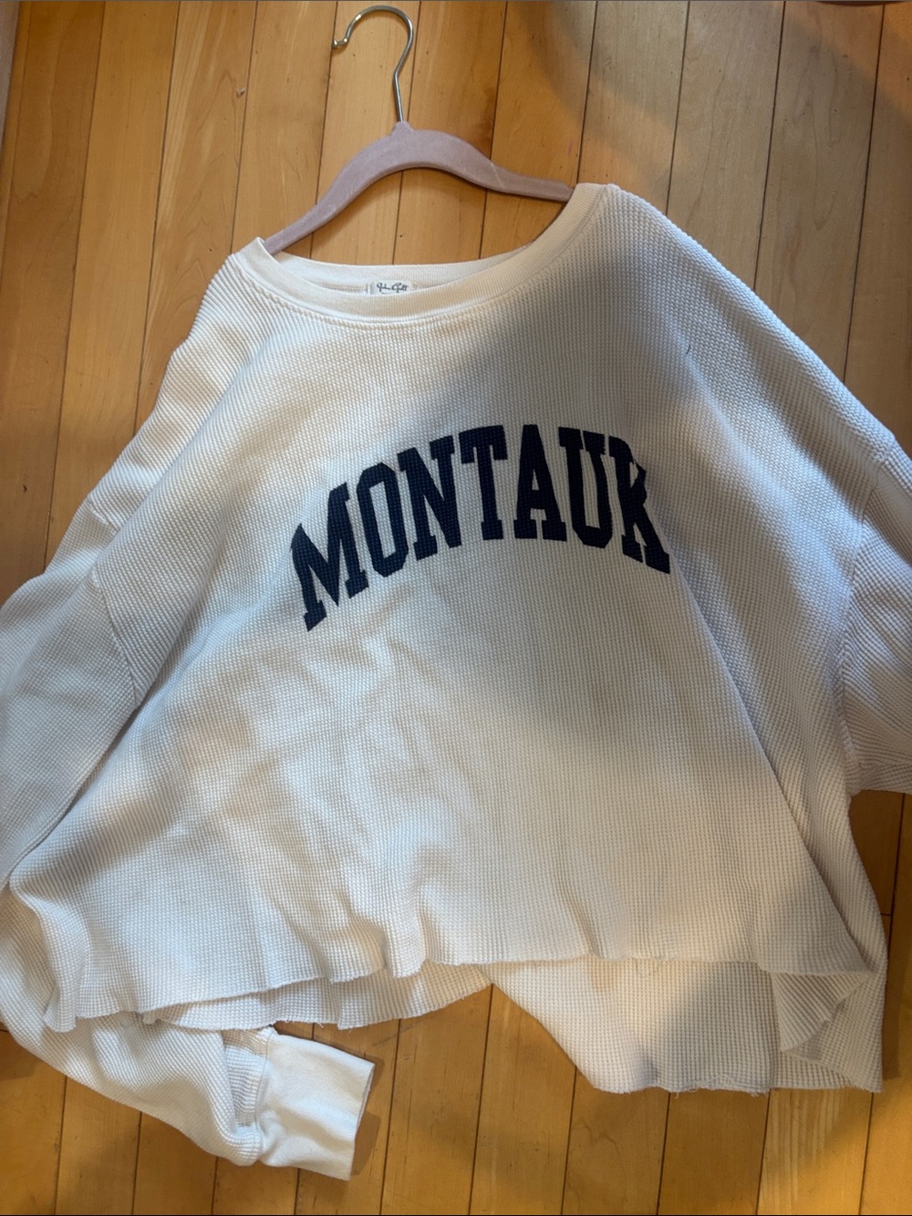 Brandy Melville Cream Waffle Knit Top